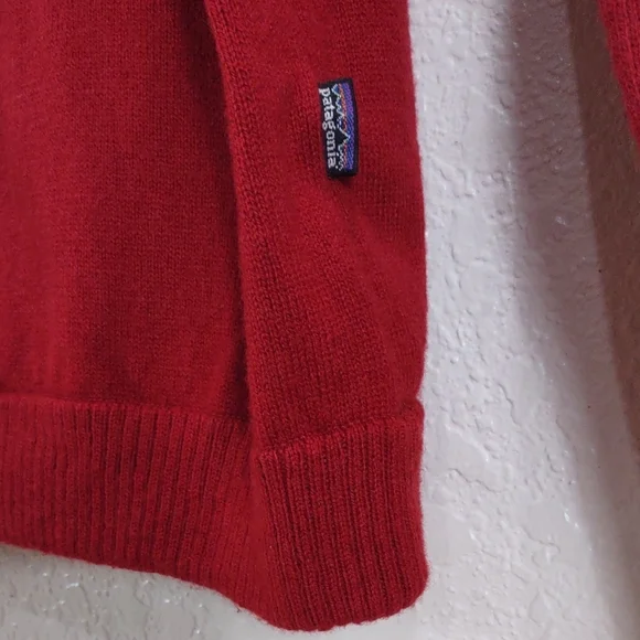 Patagonia 80%Lambswool,20%Nylon, Size XL,Red Half-Zip Sweater - Picture 6 of 17